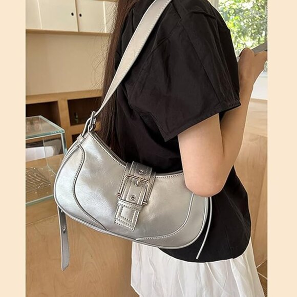 Neiman Marcus Houndstooth Fall Silver Striped Handbag - Picture 2 of 3